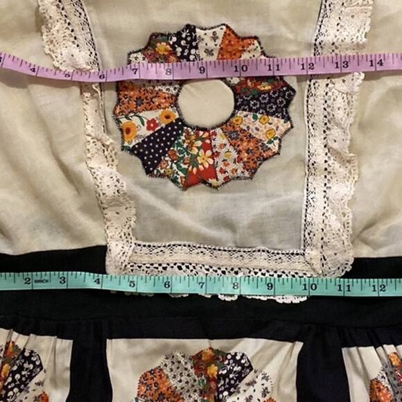 Vintage Rare 1970s Long Sleeve Maxi Cottagecore/Prairie Mock Quilt Dress Sz 6/8 - Picture 3 of 4
